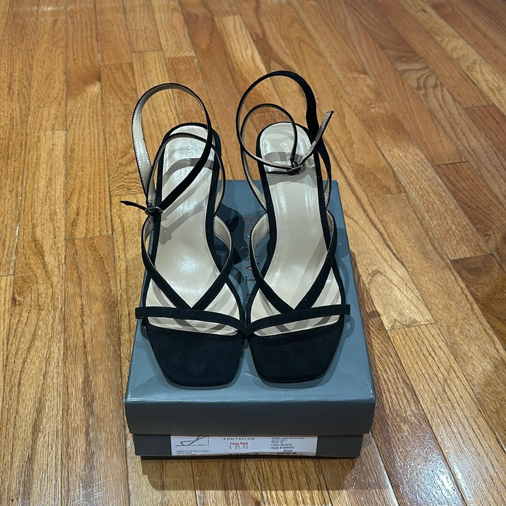 Suede Skinny Strap Wedge